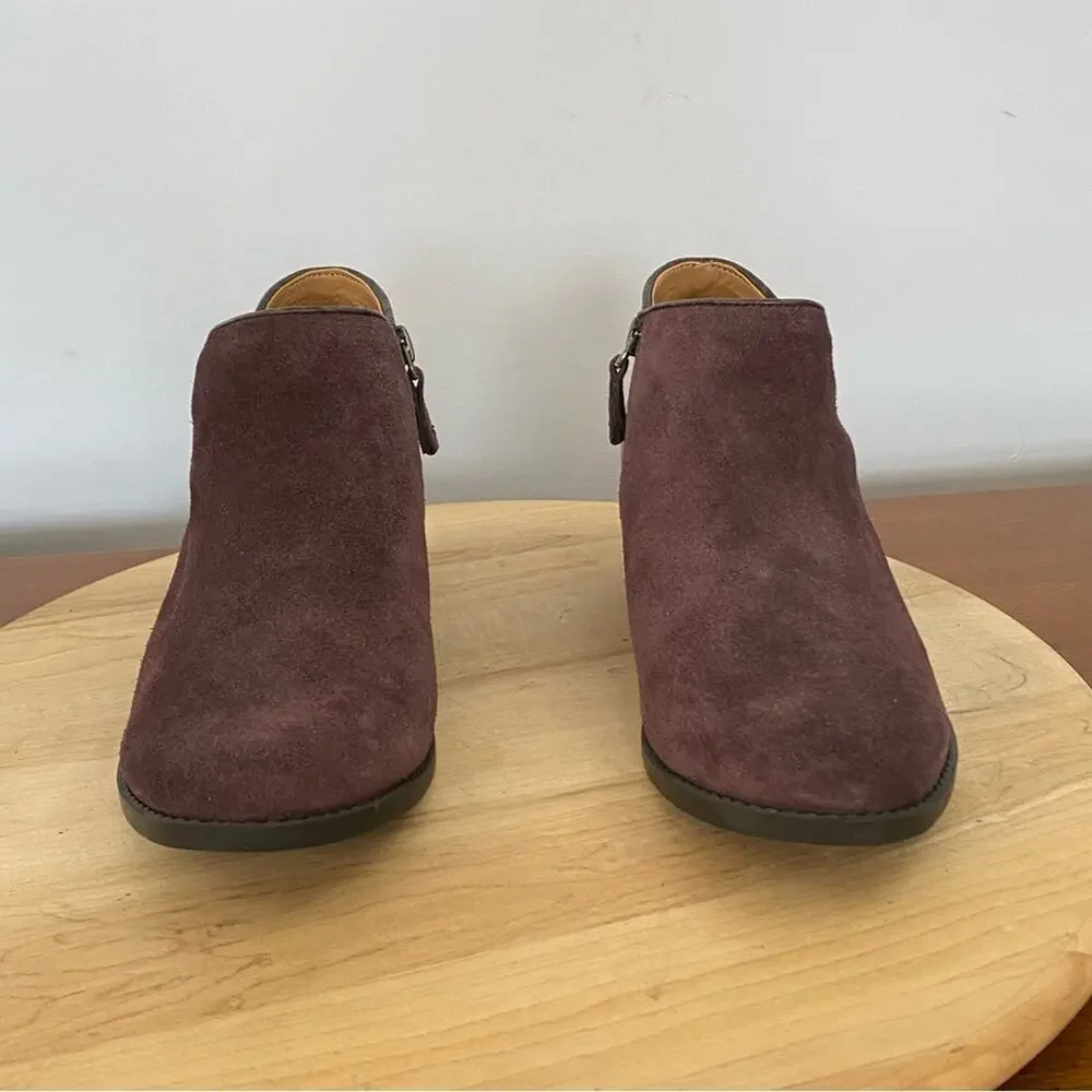 Vionic Marissa Boots Womens Sz 6‎ Purple Leather Suede Zip Up Ankle Booties NWOT